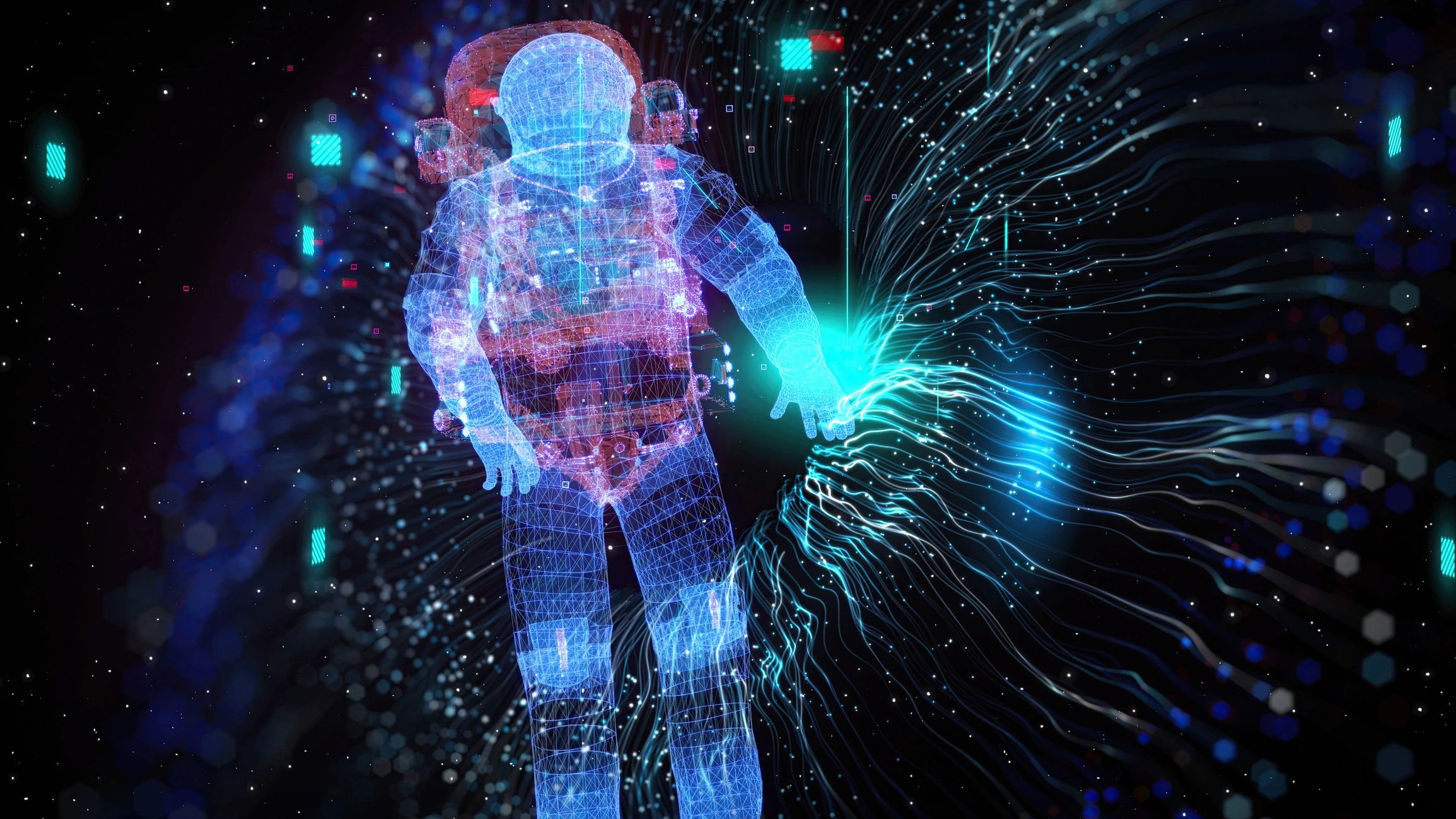 Futuristic digital scene representing user control, data rights, and secure virtual experiences