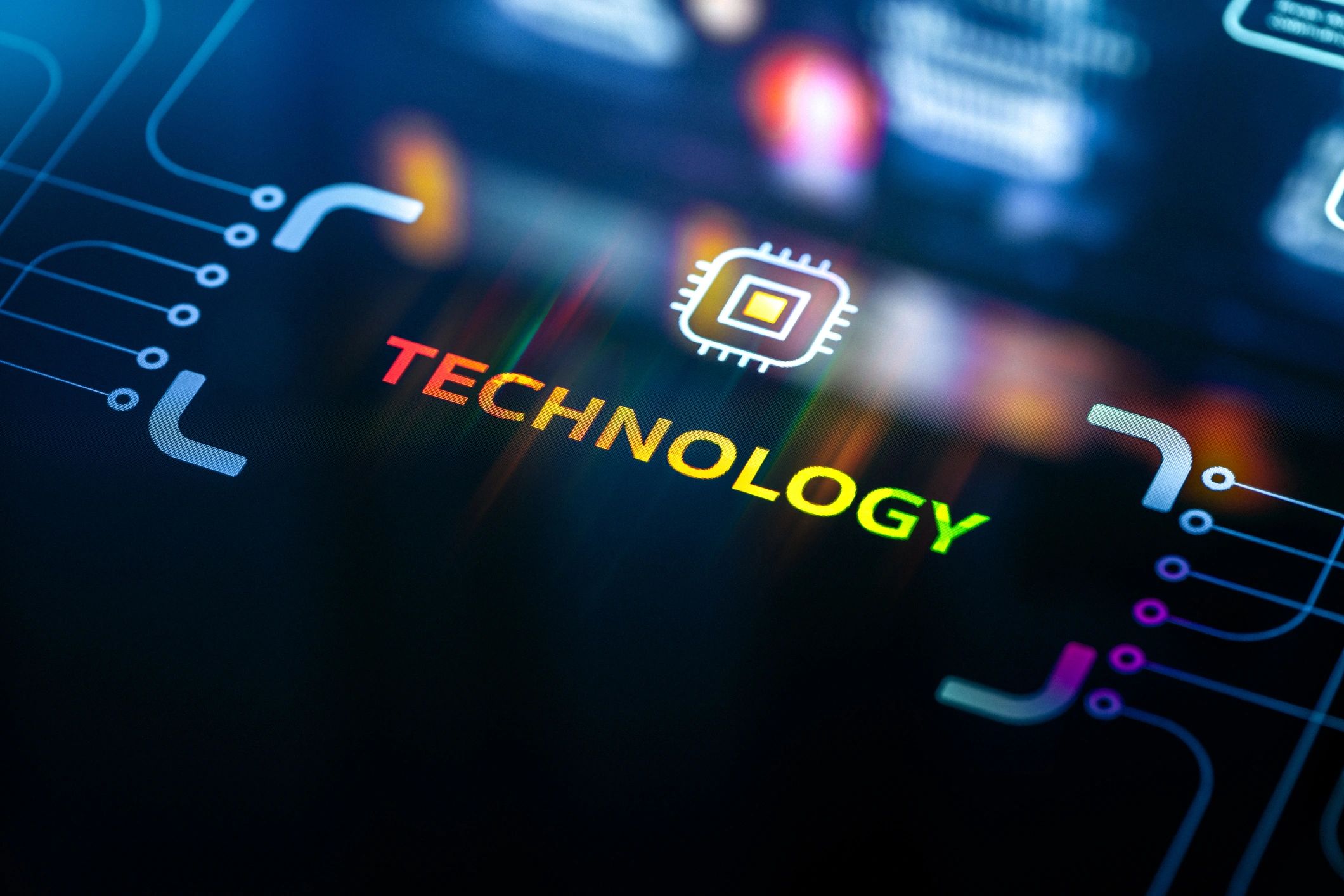 Abstract technology background for acceptable use policy